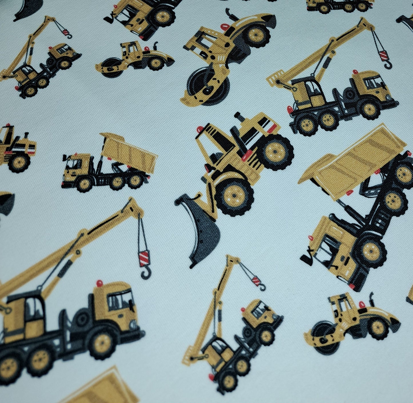 French Terry Druck Baufahrzeuge