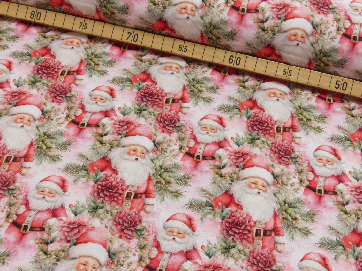 Baumwoll Popeline Druck Weihnachtsmann