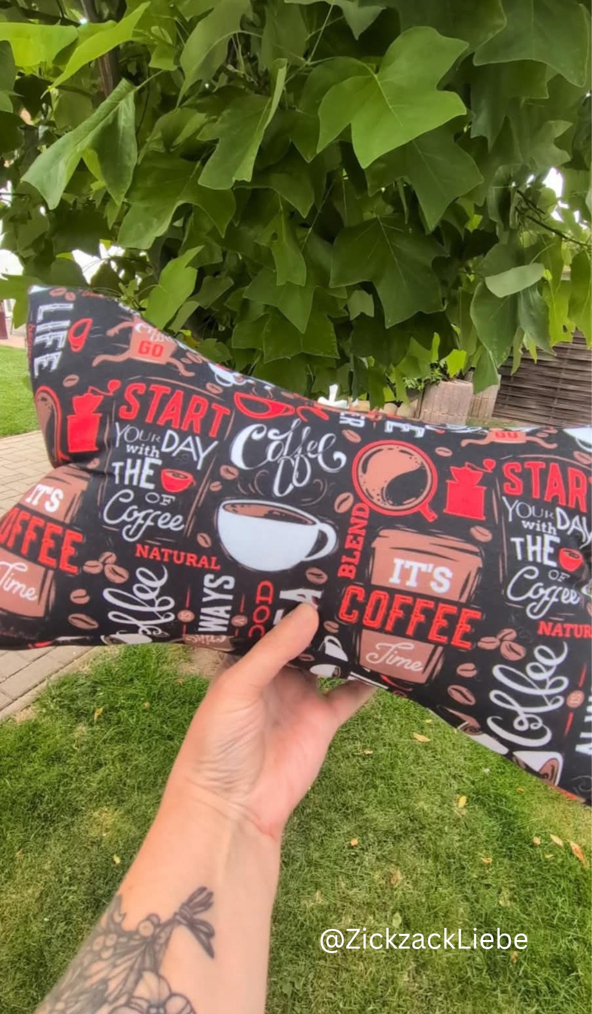 Canvas Dekostoff Rinteln Kaffee/Kaffeetassen