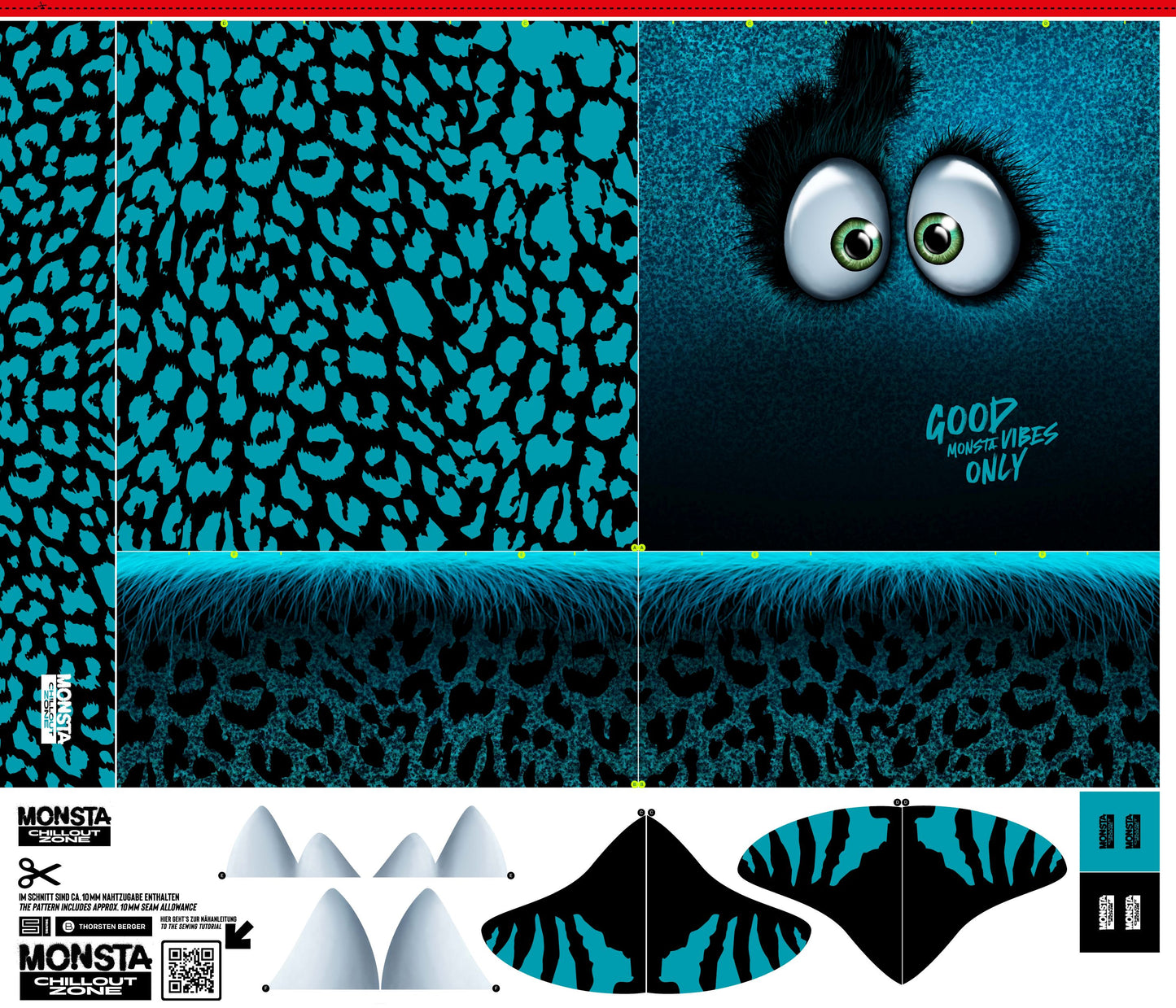 Monsta Pillows by Thorsten Berger, Panel mit Nähanleitung