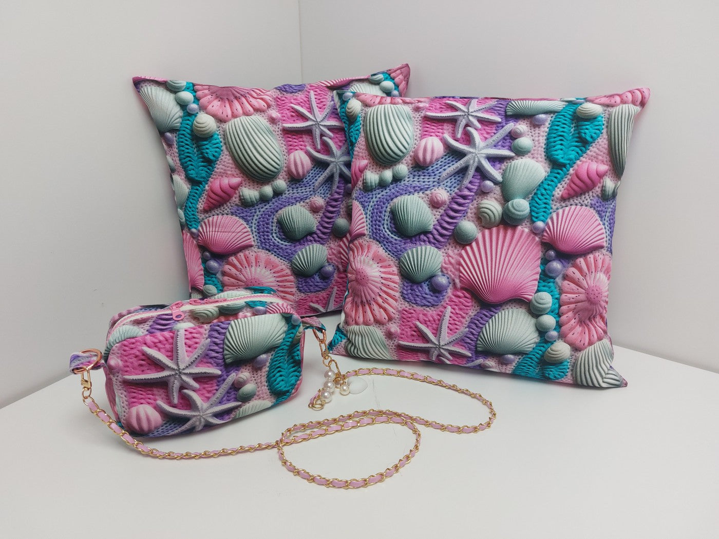 Canvas Digital Druck Muscheln und Seesterne