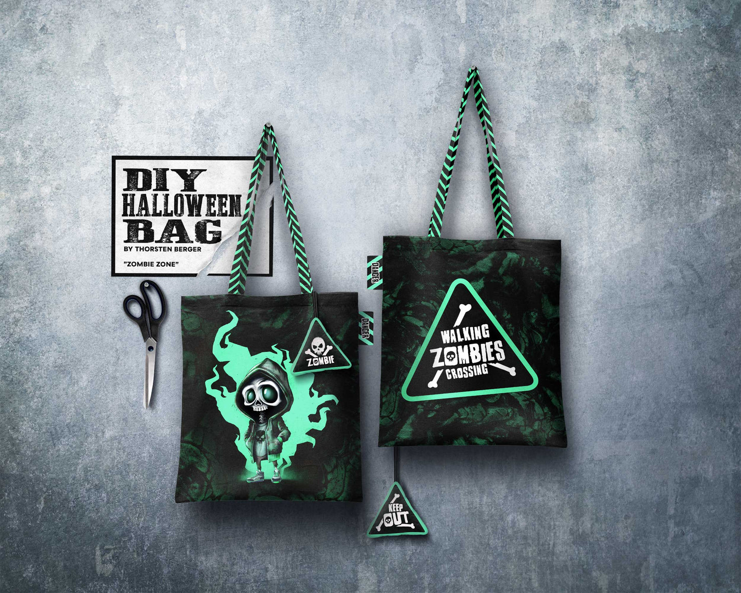 DIY Halloween Bag by Thorsten Berger Walking Zombies Crossing